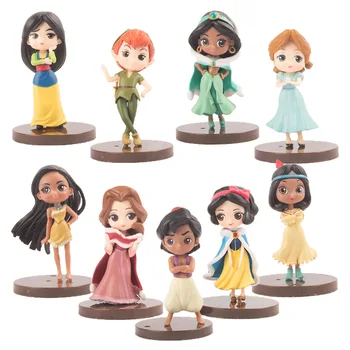 

Q Posket Princess Figure Mulan Snow White Rapunzel Belle Figure Cake Decorations Action PVC Model Toy Girl Birthday Gifts