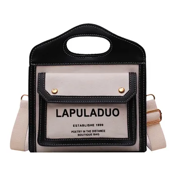 

Women's Fashion Flap Bag Rivet Patchwork Letter Colour Cover Retro Shoulder Bag European And American Popular Wild Bags 1224
