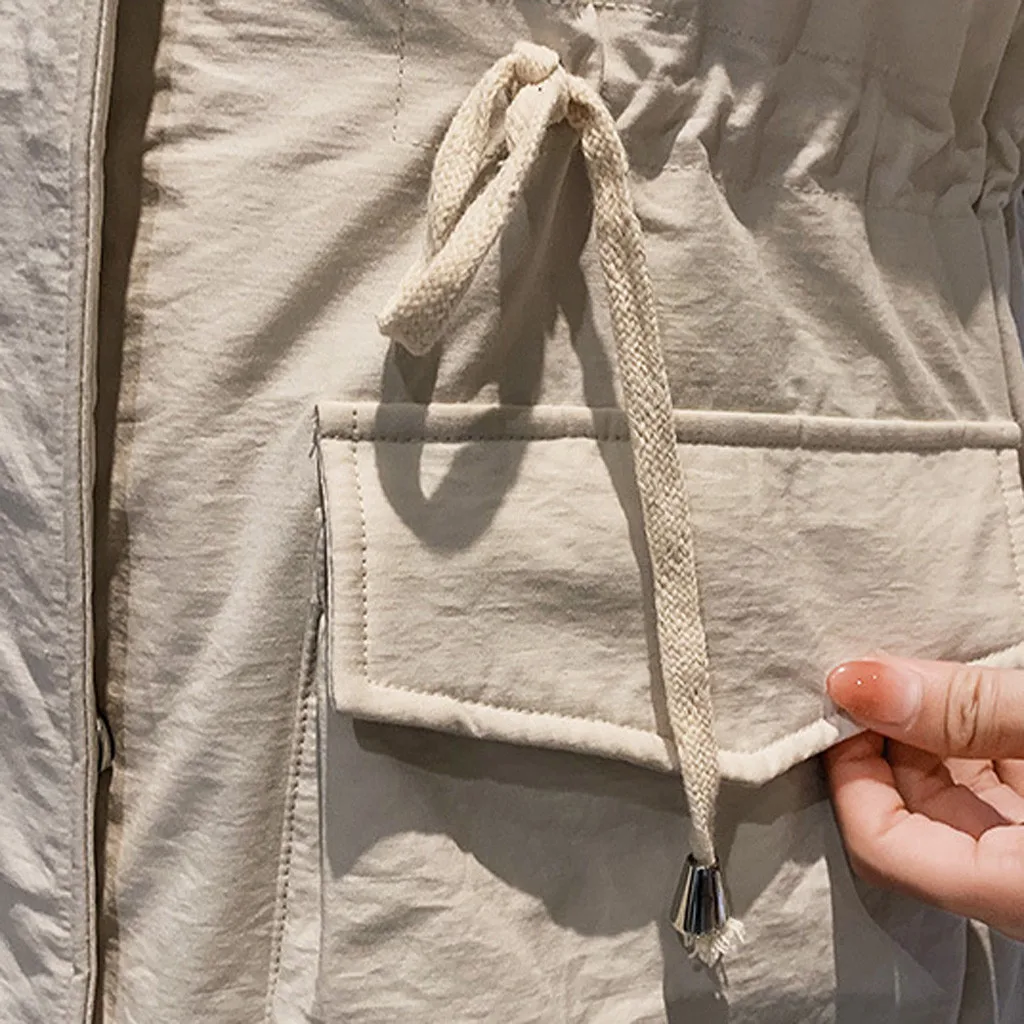 KANCOOLD coats Women Fashion Wool Zipper Pocket Hoodie Drawstring Long Outwear Street new coats and jackets women 2019Sep27