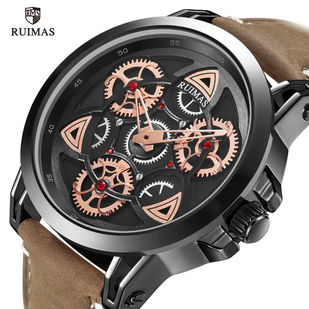 RUIMAS Military Quartz Watches Men Luxury Leather Waterproof Wristwatch Sports Watch Man Clock Top Brand Relogios Masculino 550