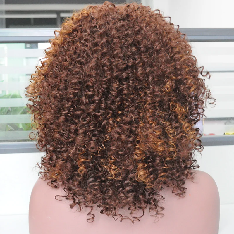 MSIWIGS Средний длинный афро кудрявый парик черный синтетический красный Блондин Коричневый парик для женщин афро-американский