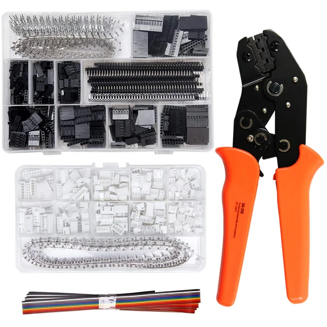 SN-28B crimping tool crimper plier 1550pcs Dupont connector kit and 460pcs JST-XH terminals set 2.54mm pitch female pin header SN-28B 1550pcs460pcs