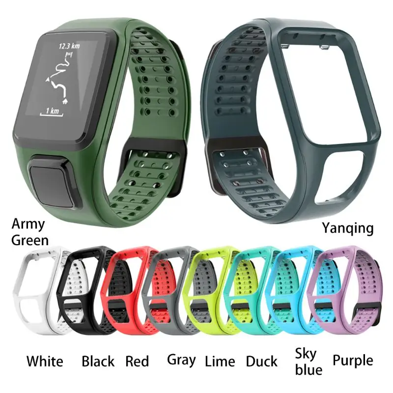 

Soft TPE Watchband Integrated Loop Wrist Strap for Tom-tom Runner 2/3 Gen Watch