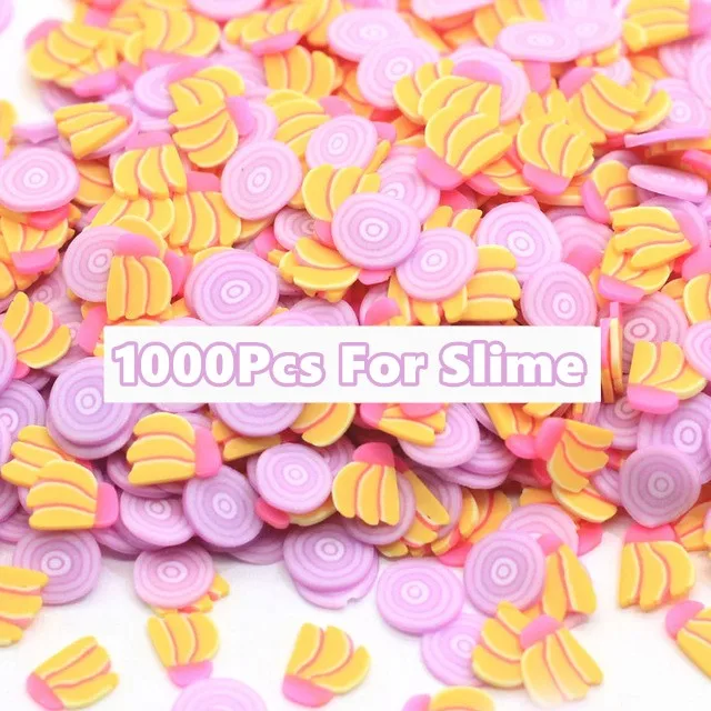 1000 шт слайм Fimo Poker ломтики наполнитель для слизи Фрукты Fimo дополнение талисманы для Diy Lizun аксессуары глиняные принадлежности игрушки для дизайна ногтей - Цвет: Candy banana Slices