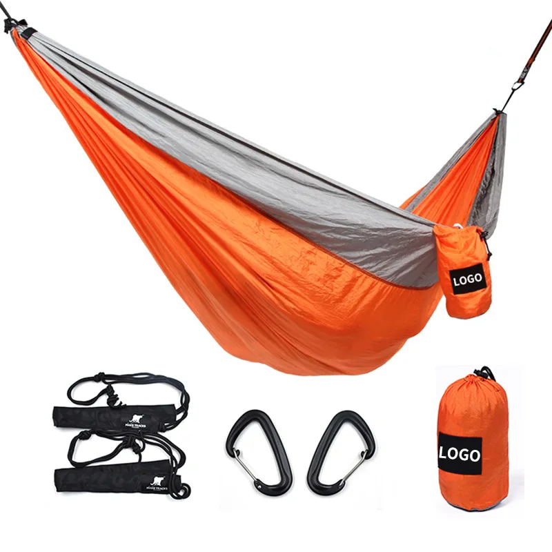

Hammock Outdoor Amazon Hot Selling Mixed Colors Parachute Cloth Double Hammock Manufacturers Customizable Camping Hammock Wholes