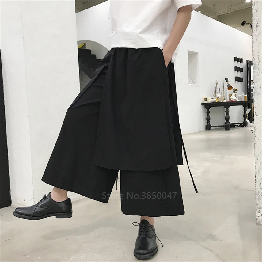 Японские шаровары мужские винтажные свободные джоггеры брюки Haori Cross Pants широкие