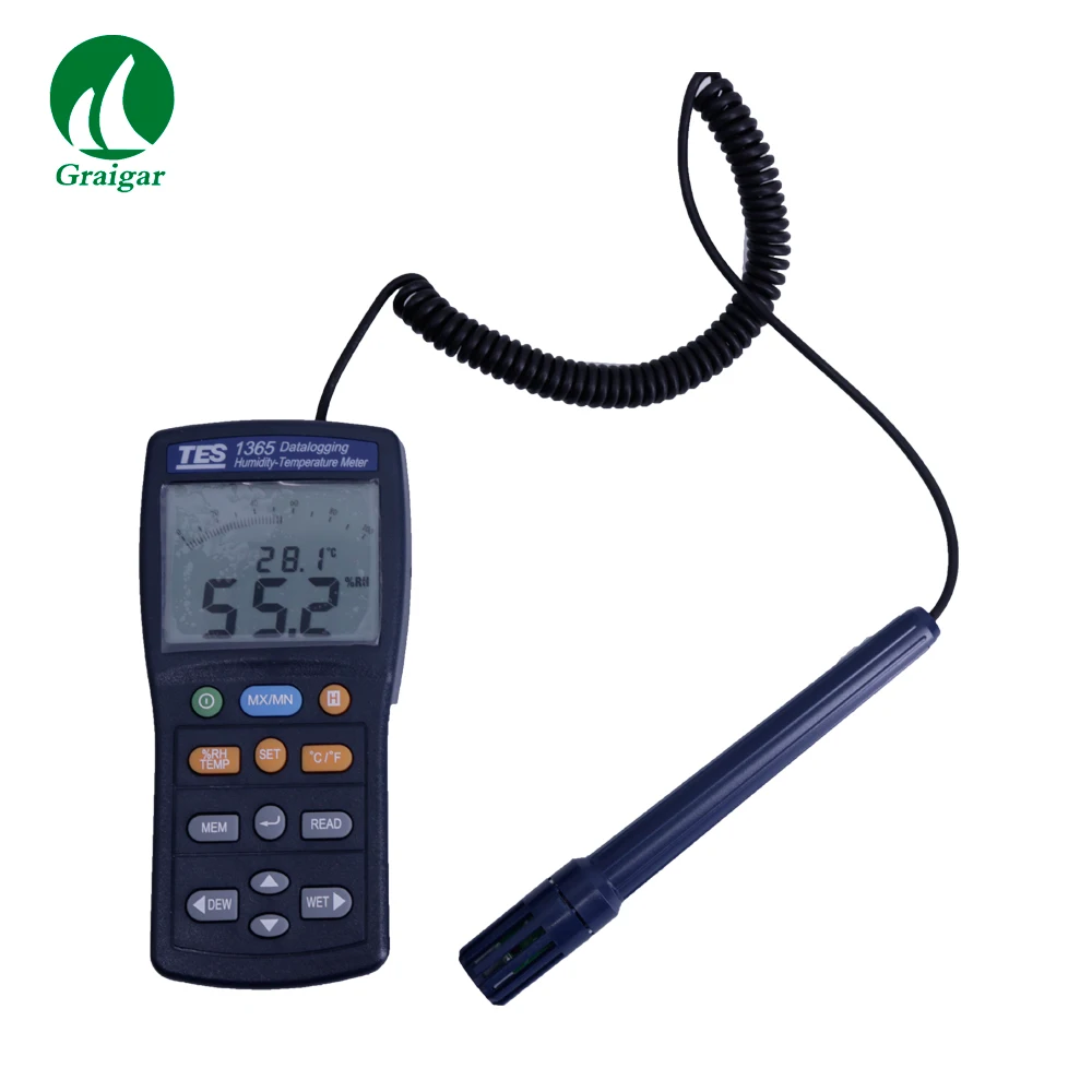 

TES-1365 Datalogging Temperature Humidity Meter Thermometer with Software