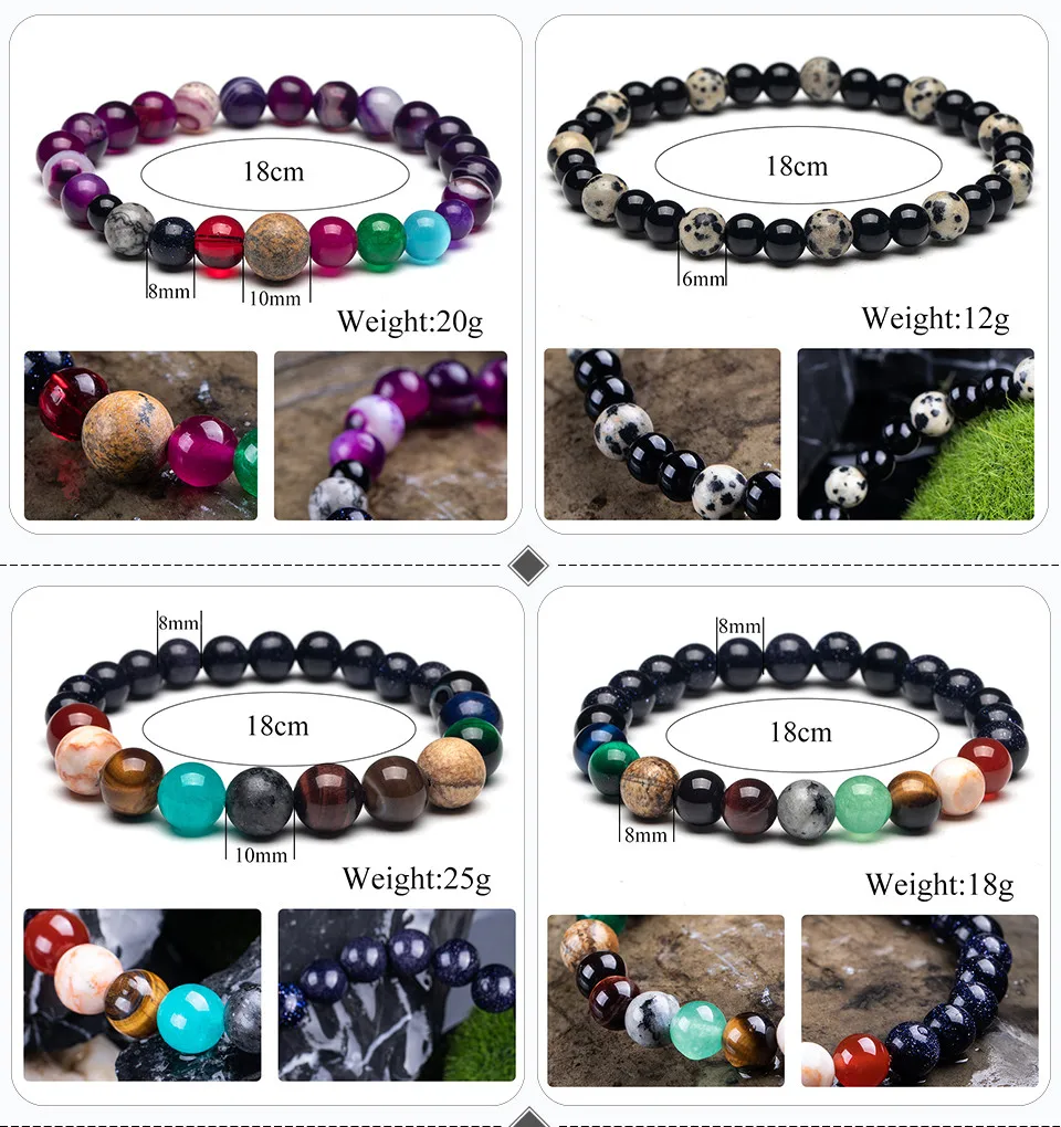 10mm8mm6mm Hematite Lava Matt Natural Stone Bracelets Bangles Bracelet Men Jewelry Strand Bracelets Wrap Bracelet Wristband  (118)