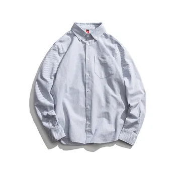 

EWQ / men's wear 2020 spring summer all-match new Stripe Shirt with single pockets Trend casual long sleeve tops vintage 9Y1453
