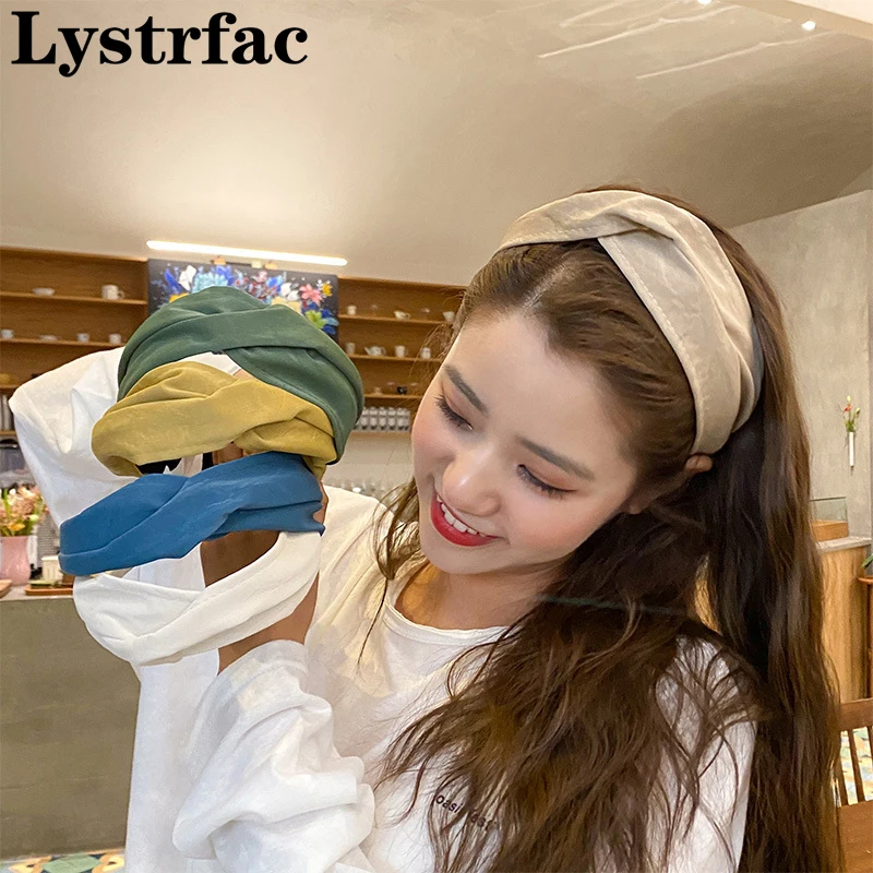 

Простой однотонный замшевый ободок Lystrfac с перехлёстом узлом для женщин широкая повязка на голову для девушек ободок для волос женские головные уборы