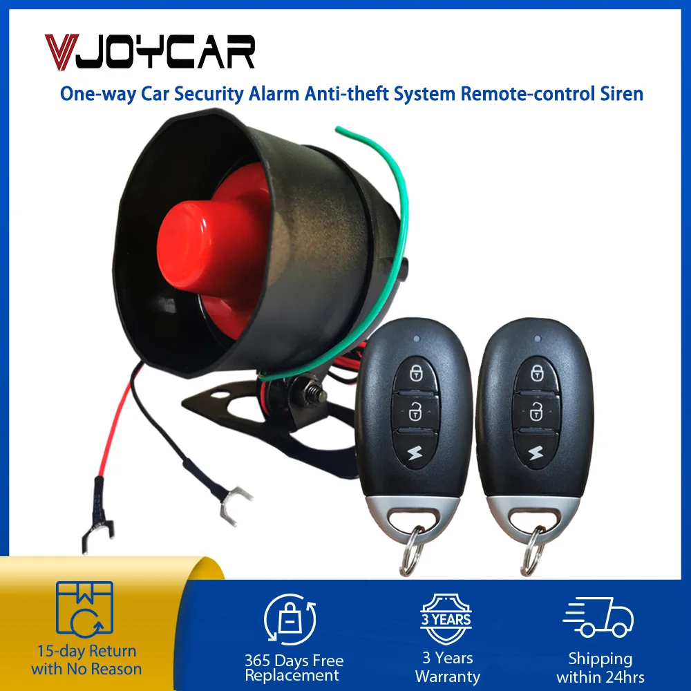 Vjoycar NEW DIYV1 Wireless Siren Oneway Car Alarm System with Remote