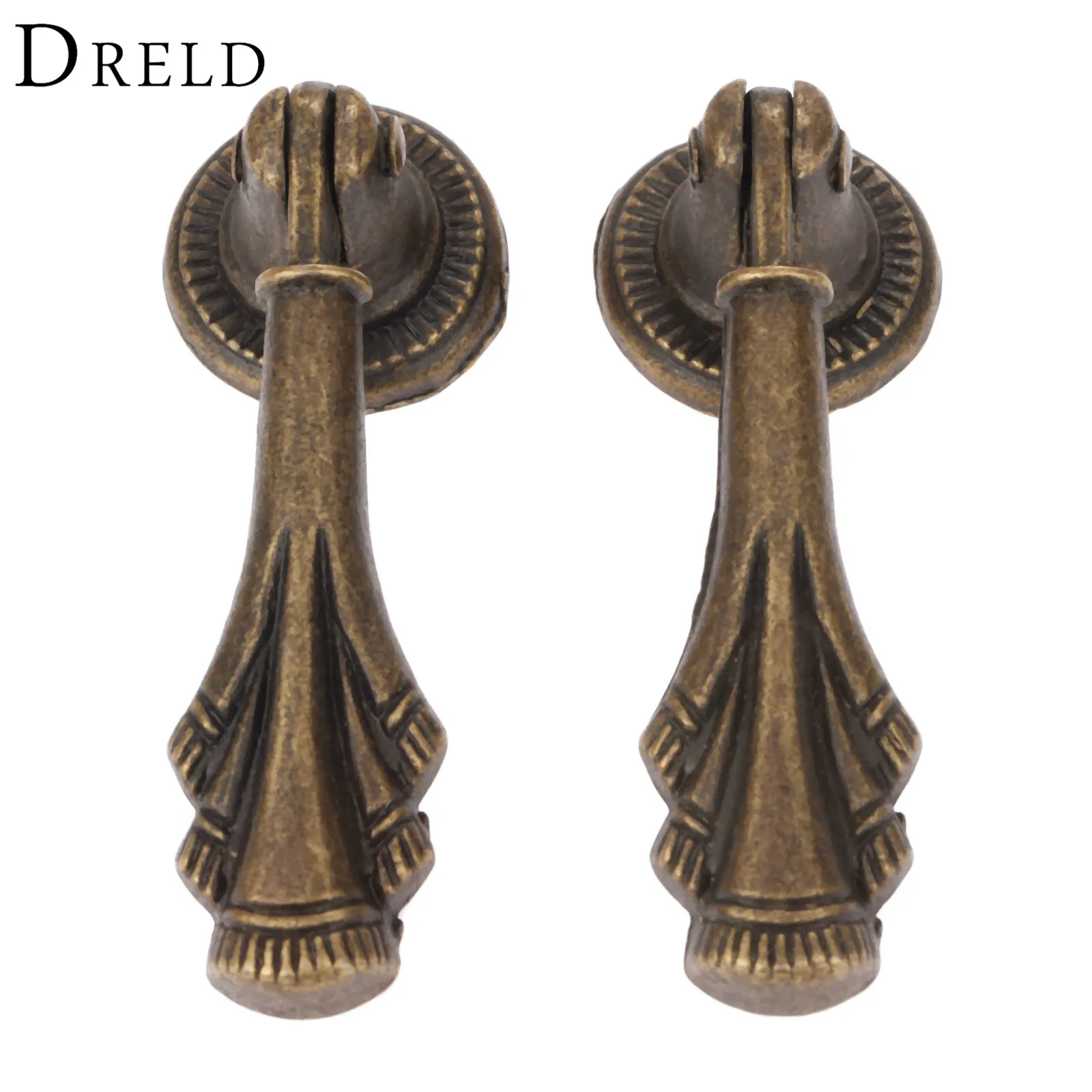 DRELD 2Pcs Antique Furniture Handle Drawer Cabinet and Knob Kitchen Door Wood Box Wardrobe Pull Knobs 18*55MM | Обустройство дома