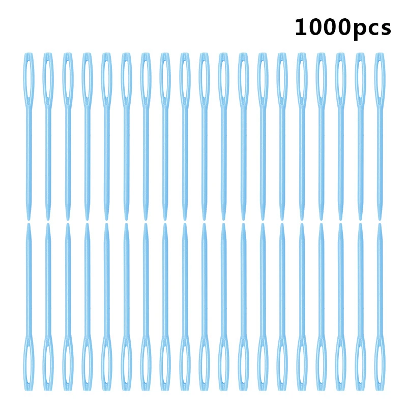 1000pcs Blue MIUSIE 1000 шт 7 см пластиковые спицы для вязания крючком Крючки гобелены шерсть спицы для пряжи детей DIY свитер Ткачество инструменты Горячая Распродажа - Цвет: 1000pcs Blue