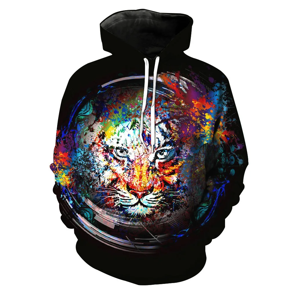 Europe and the United States foreign trade 3D cool printing Hat Pocket Turtleneck Men's Fashion Wear Blouse hoodies |