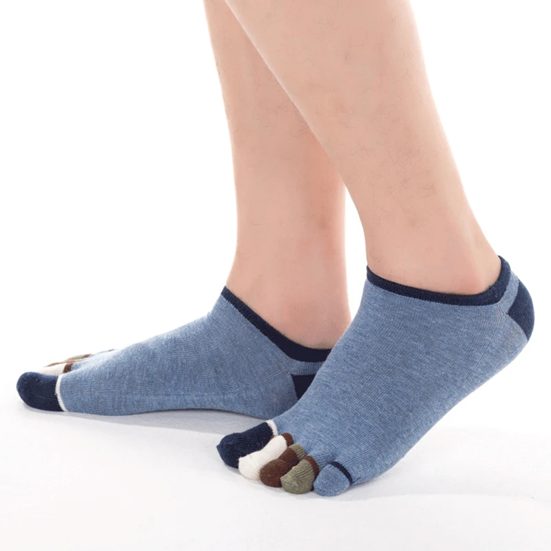 5 Pairs Men's Five Toe Socks for Male Athletic Running Walking Wear Cotton Sock Colorful Finger Breathable Casual Leisure Socks