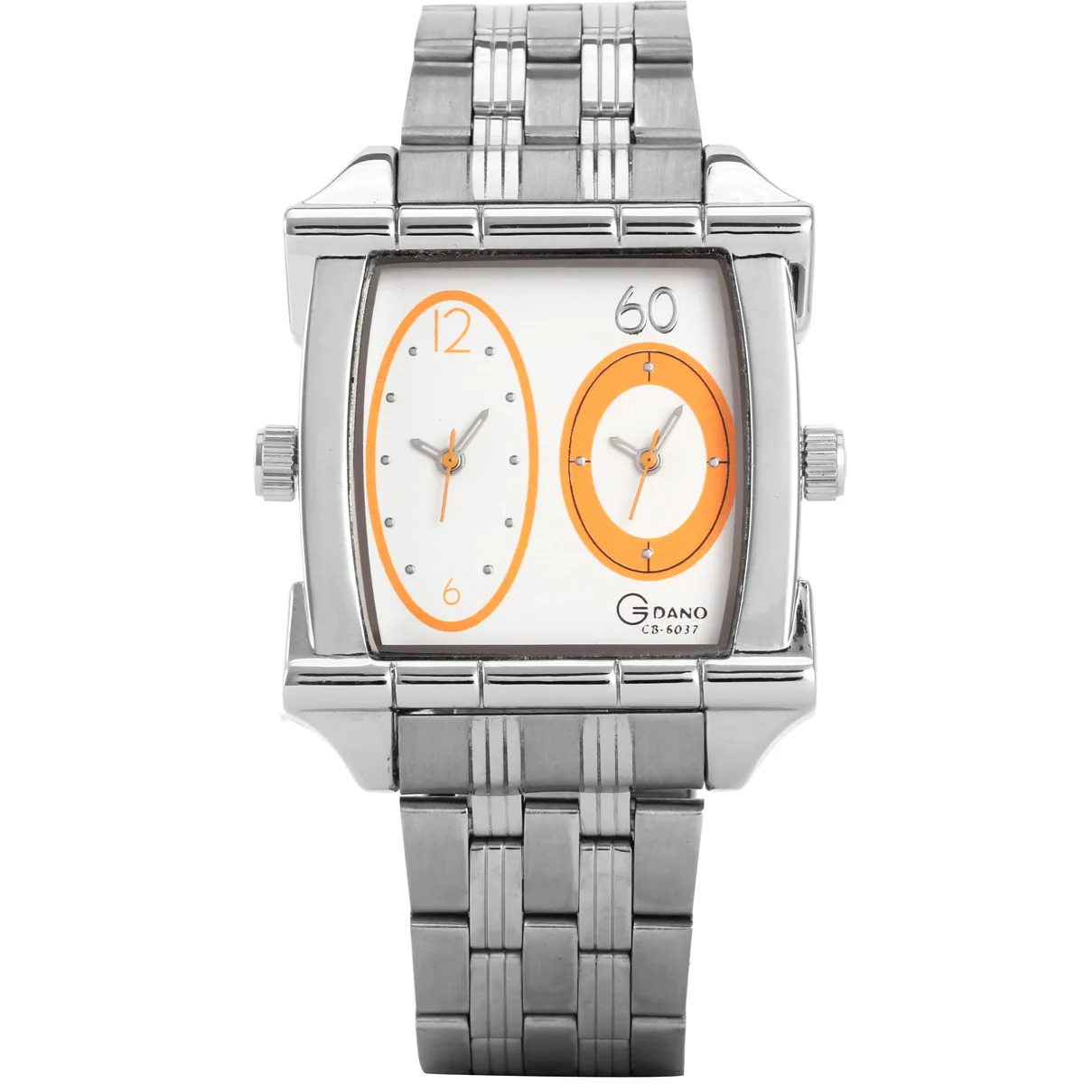 

Cb6037 Square Two Movement Circle Six-pin Steel Belt Watch