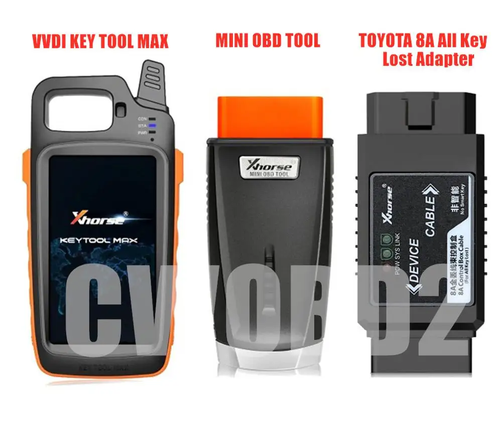 

Xhorse VVDI Key Tool Max + MINI OBD Tool + 8A All Keys Lost Adapter Update Online