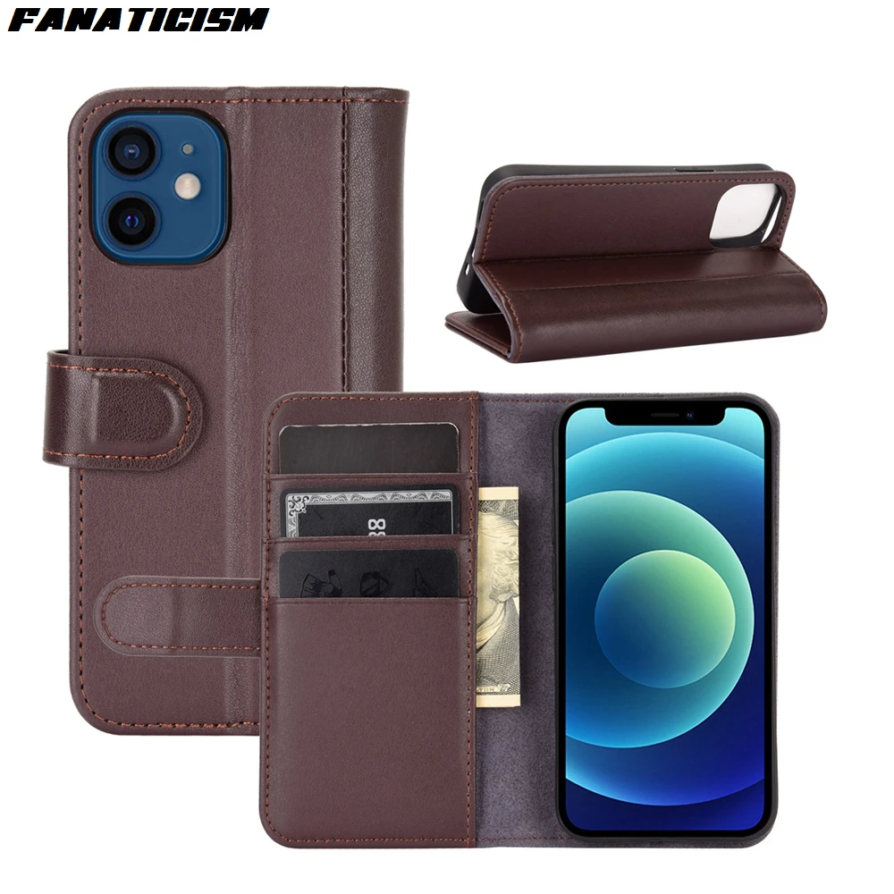 US $490.00 100pcs Genuine Leather Case For Iphone 12 Pro Max 12pro Iphone 12mini Wallet Case Real Leather Flip Phone Cover Coque Bag