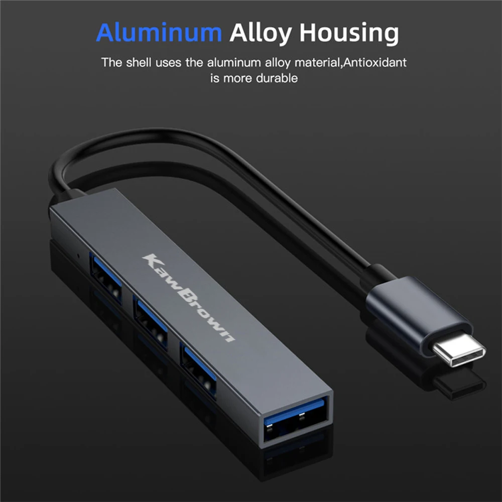 KawBrown 4 порта Тип C концентратор USB к 3 0 разветвитель конвертер OTG Кабель адаптер для