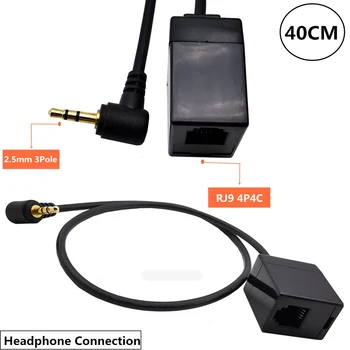 

Extension Cable Adapter 2.5mm Male Jack to RJ9 4P4C Female Converter Wire for Traffic machine to cellphone headset
