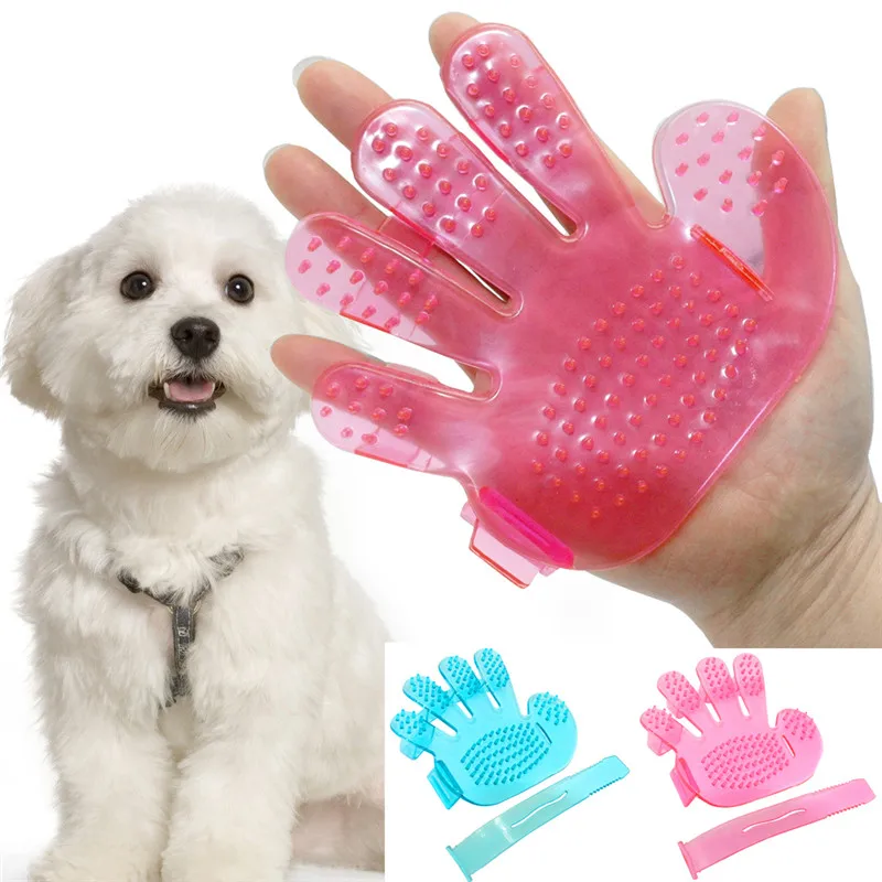 Щетка для домашних животных ручного типа с 5 пальцами силиконовая для собак, кошек, щенков, массажер для душа, перчатка, расческа, очистка головы