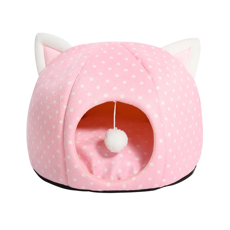 Cute Warm Arctic velvet Cotton Cat Bed Small Size Dog Bed PetDirects