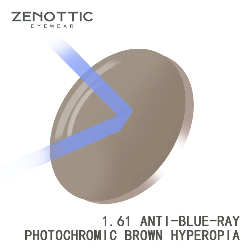 Prescription Glasses Lenses ZENOTTIC 1.56/1.61/1.67 Cr-39 Prescription Lenses Optical Myopia Hyperopia Lenses Anti-Blue-Ray Photochromic Together Only