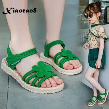 

2020 Summer Sandals for Girls Flower Soft Sole Flats Children's Beach Shoes Kids PVC Rain Shoes Sandalen Girl Shoes Sneakers