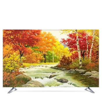 

Custom 19" - 80" 22 inch 75 inch Decorative Hood Cover for Screen LCD TV PC Painting Landscape Maple River Waterproof Green Blue