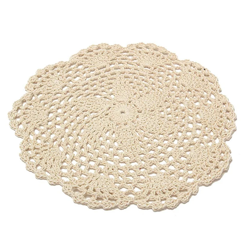 12 шт. винтажный хлопковый коврик круглый ручной вязки кружева Doilies подставки с