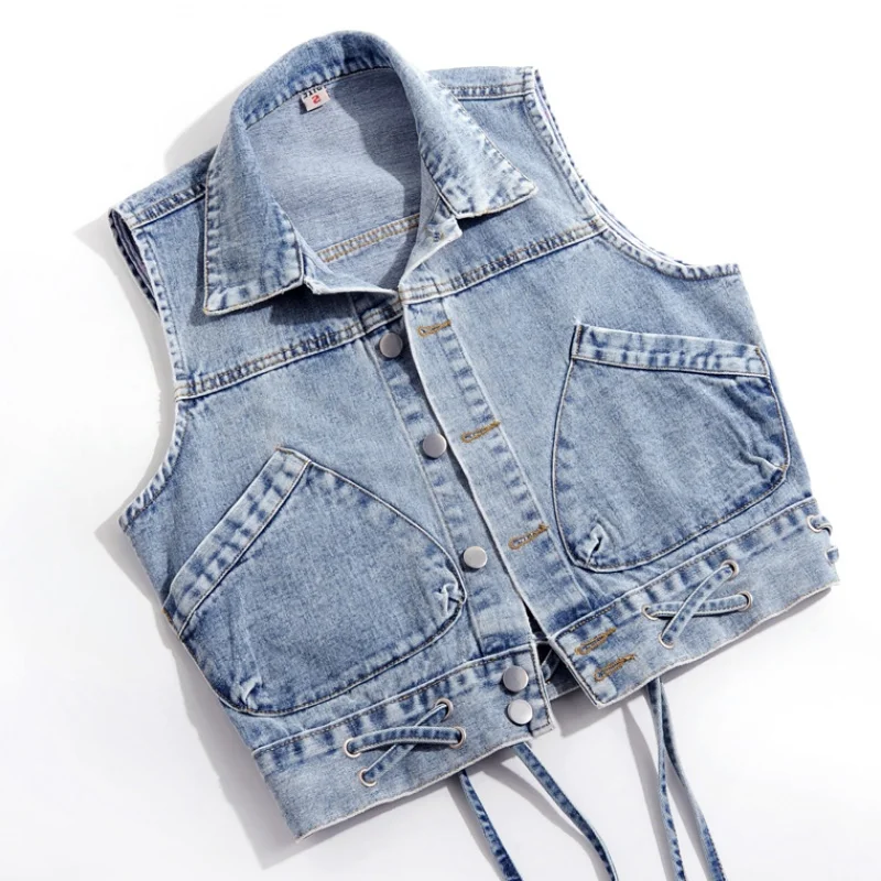 Guilantu Women Streetwear Denim Hooded Vest Coat Spring Single Breasted Hooded Sleevless Waistcoat Jacket Womens Plus Size 4xl