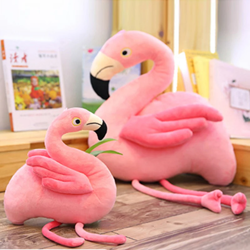 Мультфильм Фламинго плюшевые игрушки Kawaii розовая птица чучела животных детские
