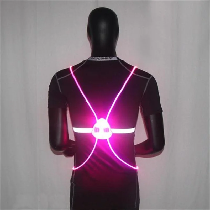 High Reflective Vest LED Flash Night Running Cycling Driving Riding Safety Vest Outdoor Activities Light Up Security Work Wear