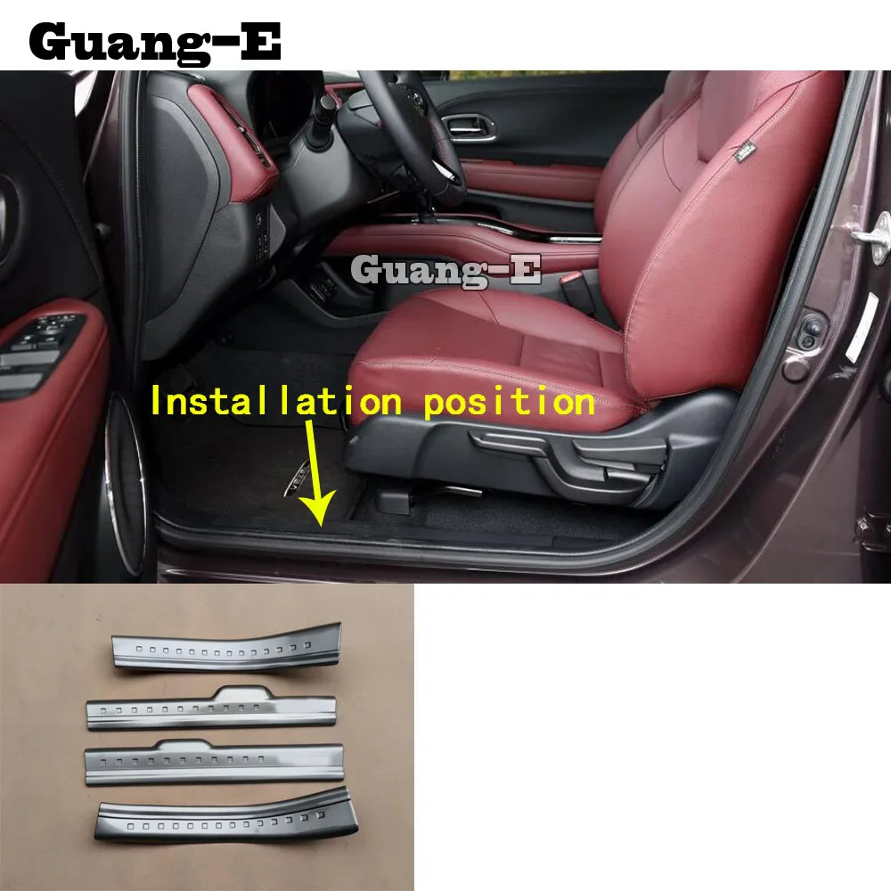 

Car Stainless Steel pedal door sill scuff plate inside cover external inside threshold 4pcs For Honda HRV HR-V Vezel 2019 2020