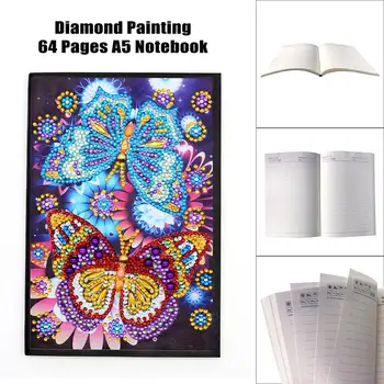 

Diamond Painting Notebook Special Shape Flower Mandala Butterfly Animal Cross Stitch Embroidery Round Beads A5 64 Pages NB13