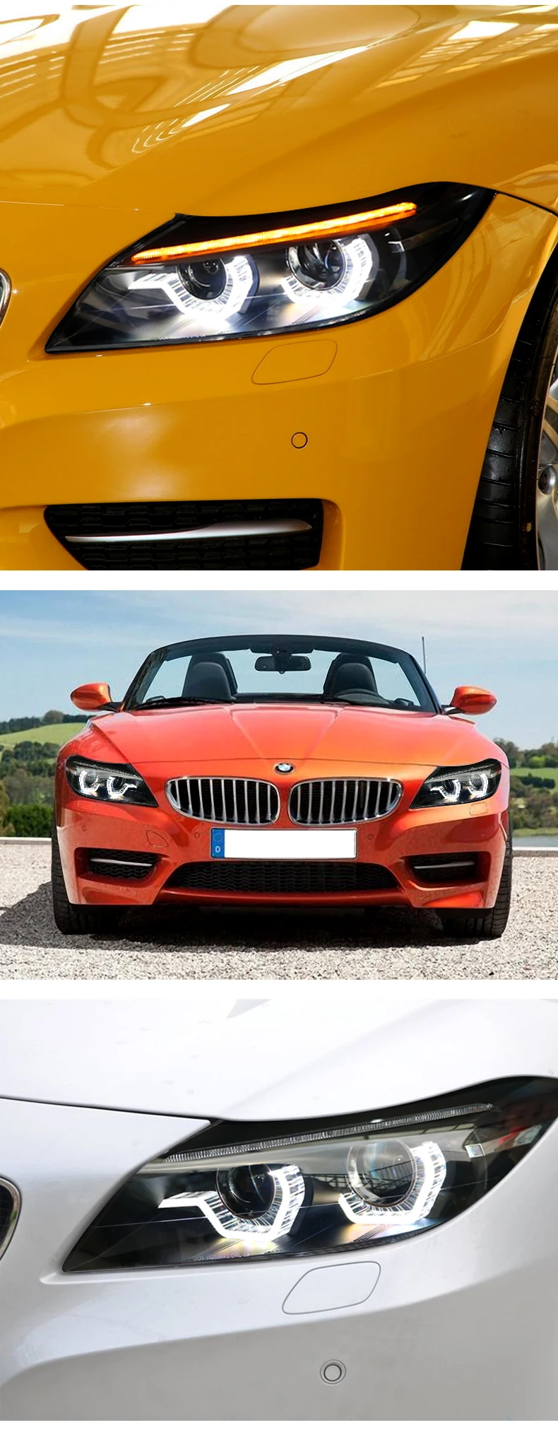 Автомобильный Стайлинг для BMW Z4 E89 светодиодный фары 2009- для Z4 фары светодиодный угол глаза drl H7 hid Биксеноновые линзы ближнего света
