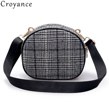 

Croyance 2019 Women Canvas Bags Vintage Plaid Female Mini Tote Handbag Ladies Casual Shoulder Bag Crossbody Purse