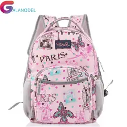 Детские школьные сумки для девочек, школьный рюкзак с бабочкой, детский Ранец для мальчиков, ранец с принтом Эйфелевой башни, рюкзак для 1-5