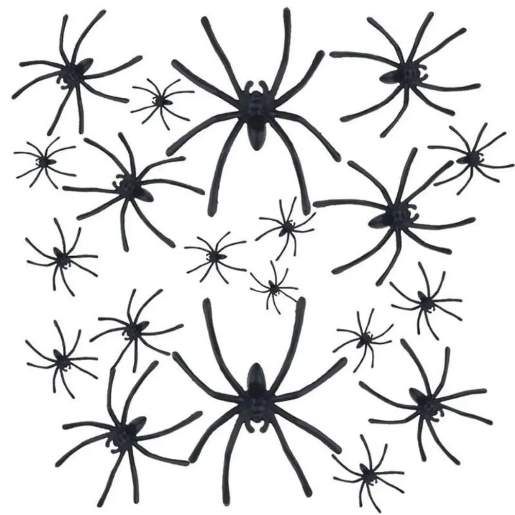 20Pcs Halloween Plastic Luminous Simulation Spider Joking Toy Prop Party Decor | Игрушки и хобби