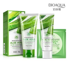 BIOAQUA Гиалуроновая кислота анти Winkle увлажнение с осветляющим эффектом, против акне лечение алоэ вера гель+ очищающее средство для лица+ маска* 3