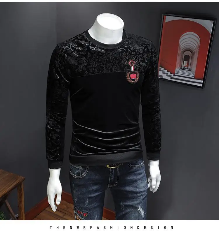 AH11666Fashion мужские топы и тройники Подиумные Роскошные известный бренд Европейский дизайн Короткие вечерние футболки с принтом мужская одежда