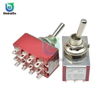

MTS-403 Mini Miniature Toggle Switch 12pin 3 Position 4PDT Rocker Switch On-On On-Off-On 120V 5A 250V 2A 13*22MM