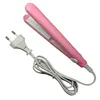 High Quality Mini Hair straightener Iron Pink Ceramic Straightening Corrugated Curling Iron Styling Tools Hair Curler EU Plug 6