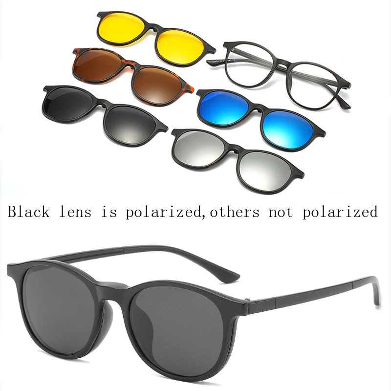 С сумкой 5 Lenes магнитные солнцезащитные очки клип зеркальные клип на солнцезащитные очки клип на очки мужские Поляризованные по рецепту Близорукость