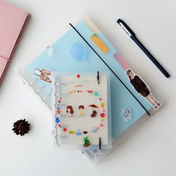 

PVC A5 A6 A7 Spiral Notebook Cover Loose Diary Coil Ring Binder Filler Paper Seperate Planner Receive Bag Card Storage