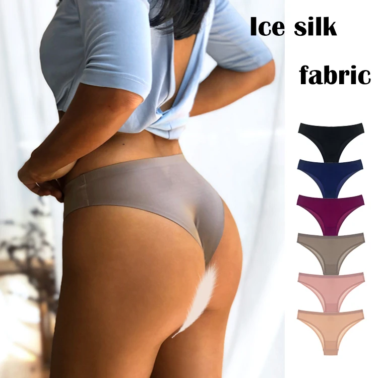 ice silk Thong women's panties Ladies underwear seamless sports girl briefs  large size High Elasticity briefs Briefs - AliExpress