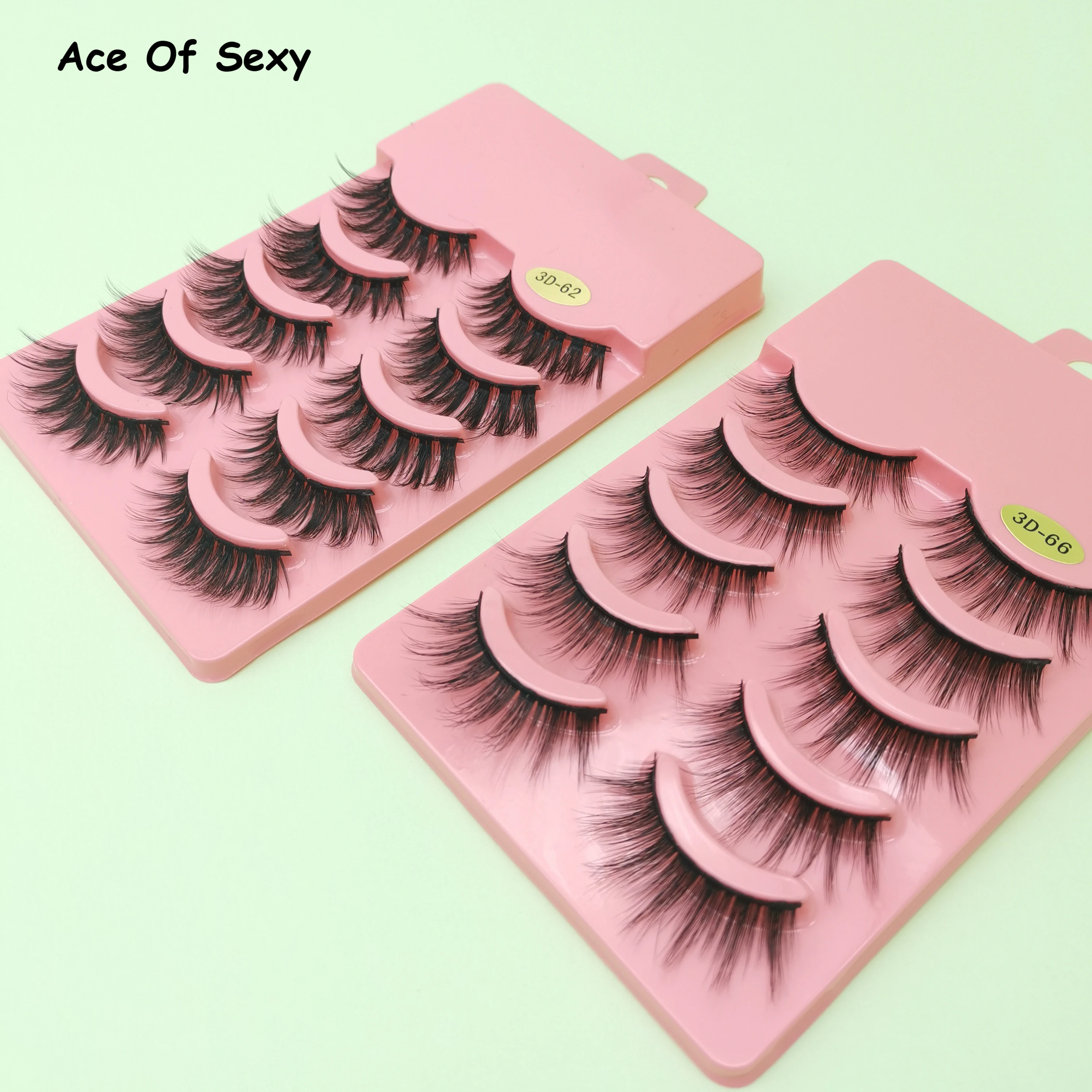 

Aceofsexy Faux Mink Lashes Pink Cruelty Free Handmade 3D Mink Lashes Full Strip Lashes Soft False Eyelashes Makeup Lashes