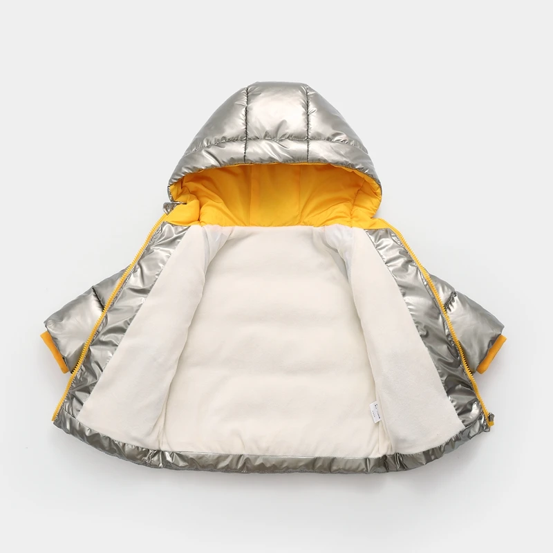 COOTELILI Warm Silver Kids Fleece  Jacket For Boys Girls Velvet Winter Outerwear & Coats Casual Baby Boys Parkas Clothes   (3)