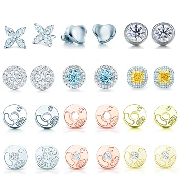 

ED 01 TFB Original Sterling Silver 925 Quality Charm Stud Earrings Engraved Inscription FOR Woman Original Model Production