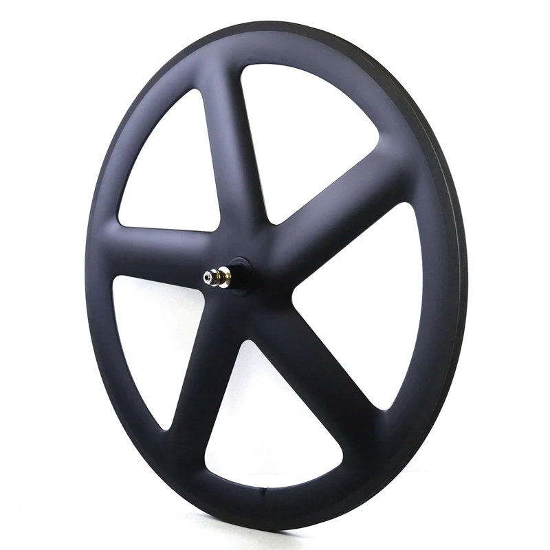 Углеродное 5 спицевое колесо, дорожное фиксированное зубчатое колесо, 5 спиц, полностью углеродное колесо